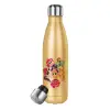 Glitter gold stainless steel thermos bottle, double-walled, 500ml