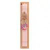 Easter Set, wooden keychain & scented flat Easter candle (30cm) (PINK)