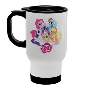 My Little Pony, Κούπα ταξιδιού ανοξείδωτη με καπάκι, διπλού τοιχώματος (θερμό) λευκή 450ml