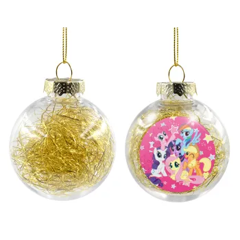 My Little Pony, Στολίδι Χριστουγεννιάτικη μπάλα δένδρου διάφανη με χρυσό γέμισμα 8cm