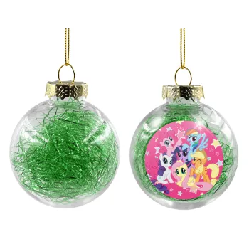 My Little Pony, Transparent Christmas tree ball ornament with green filling 8cm