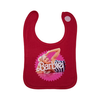 Barbie is everything, Σαλιάρα με Σκρατς Κόκκινη 100% Organic Cotton (0-18 months)