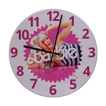 Barbie is everything, Ρολόι τοίχου γυάλινο (30cm)