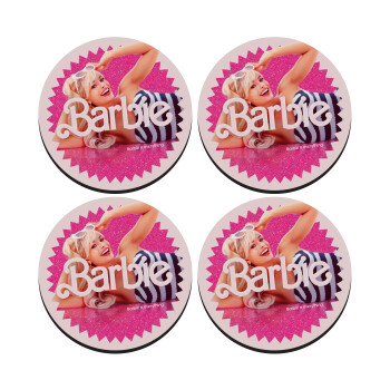 Barbie is everything, SET of 4 round wooden coasters (9cm)