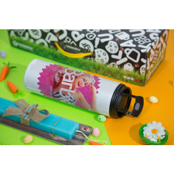 Barbie is everything, Πασχαλινή Λαμπάδα με Travel Tumbler θερμό με διπλό καπάκι (600ml, BPA free) & κερί αρωματικό πλακέ (30cm) (ΤΙΡΚΟΥΑΖ)