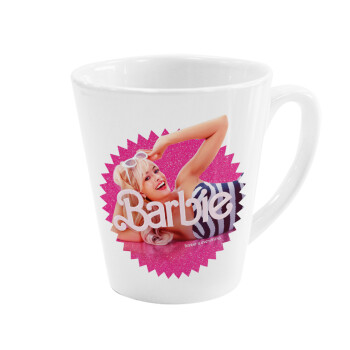 Barbie is everything, Κούπα κωνική Latte Λευκή, κεραμική, 300ml