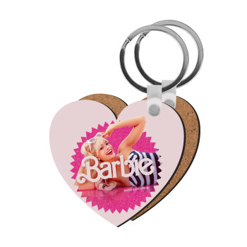 Barbie is everything, Μπρελόκ Ξύλινο καρδιά MDF