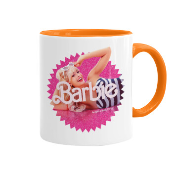 Barbie is everything, Κούπα χρωματιστή πορτοκαλί, κεραμική, 330ml