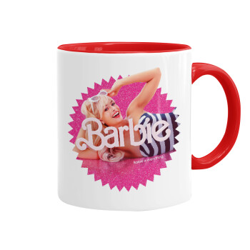 Barbie is everything, Κούπα χρωματιστή κόκκινη, κεραμική, 330ml