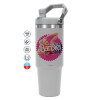 ΓΚΡΙ χρώματος Θερμός Ανοξείδωτο 890ml (30oz) με χερούλι