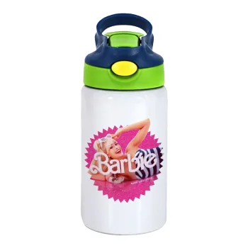 Barbie is everything, Παιδικό παγούρι θερμό, ανοξείδωτο, με καλαμάκι ασφαλείας, πράσινο/μπλε (350ml)