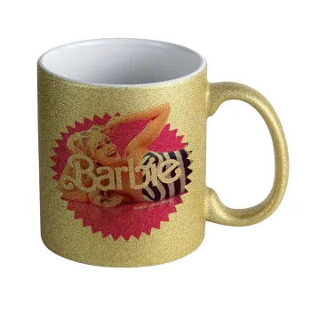 Barbie is everything, Κούπα Χρυσή Glitter που γυαλίζει, κεραμική, 330ml