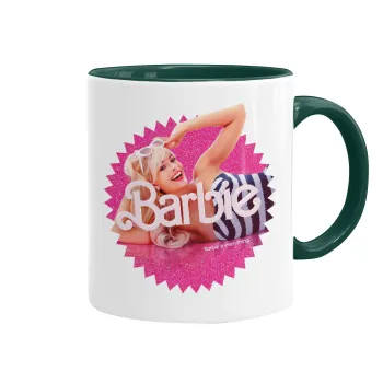 Barbie is everything, Κούπα χρωματιστή πράσινη, κεραμική, 330ml