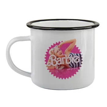 Barbie is everything, Κούπα εμαγιέ με μαύρο χείλος 360ml