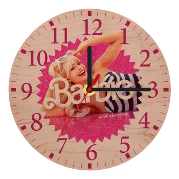 Barbie is everything, Ρολόι τοίχου ξύλινο plywood (20cm)