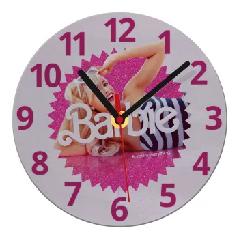 Barbie is everything, Ρολόι τοίχου γυάλινο (20cm)
