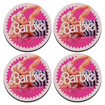 Barbie is everything, ΣΕΤ 4 Σουβέρ ξύλινα στρογγυλά (9cm)