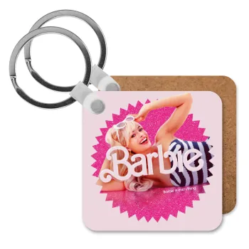 Barbie is everything, Μπρελόκ Ξύλινο τετράγωνο MDF