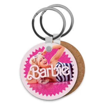 Barbie is everything, Μπρελόκ Ξύλινο στρογγυλό MDF Φ5cm