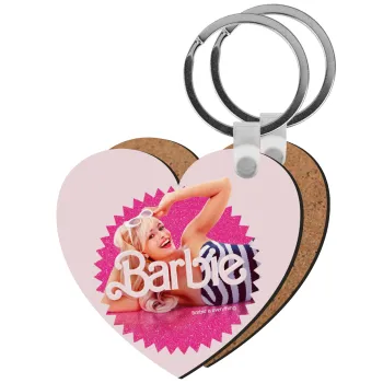 Barbie is everything, Μπρελόκ Ξύλινο καρδιά MDF