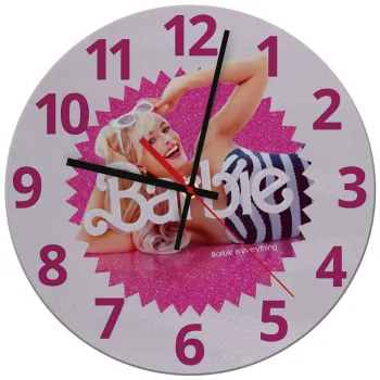 Barbie is everything, Ρολόι τοίχου γυάλινο (30cm)