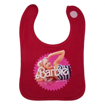 Barbie is everything, Σαλιάρα με Σκρατς Κόκκινη 100% Organic Cotton (0-18 months)