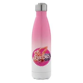 Barbie is everything, Metal mug thermos Pink/White (Stainless steel), double wall, 500ml