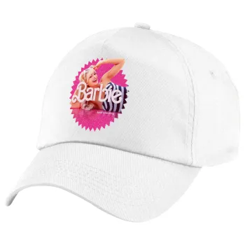 Barbie is everything, Πεντάφυλλο καπέλο Λευκό, 100% Βαμβακερό (Twill), με ρύθμιση, unisex