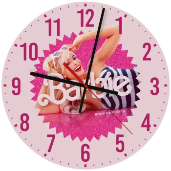 Barbie is everything, Ρολόι τοίχου ξύλινο (30cm)