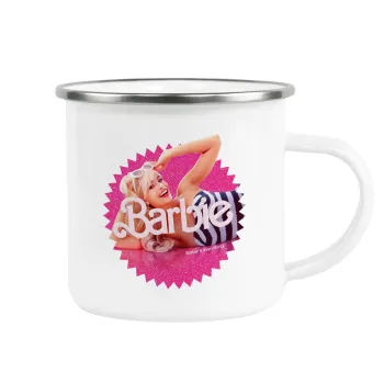 Barbie is everything, Κούπα Μεταλλική εμαγιέ λευκη 360ml