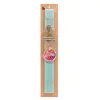 Easter Set, wooden keychain & aromatic flat Easter candle (30cm) (TURQUOISE)