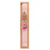 Easter Set, wooden keychain & scented flat Easter candle (30cm) (PINK)