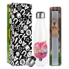 Easter candle, metallic white thermos bottle (500ml) & aromatic flat candle (30cm) (GRAY)