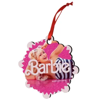 Barbie is everything, Christmas ornament snowflake wooden 7.5cm