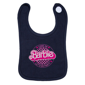 Come On Barbie Lets Go Party , Σαλιάρα με Σκρατς 100% Organic Cotton Μπλε (0-18 months)