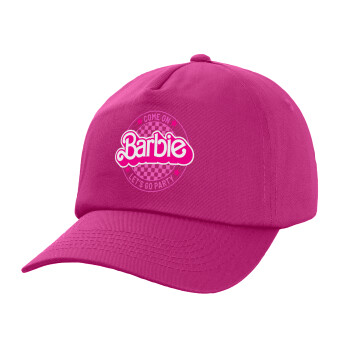 Come On Barbie Lets Go Party , Καπέλο παιδικό Baseball, 100% Βαμβακερό, Low profile, purple