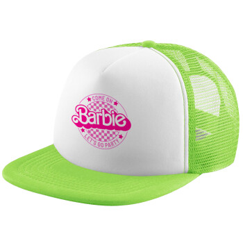 Come On Barbie Lets Go Party , Καπέλο παιδικό Soft Trucker με Δίχτυ Πράσινο/Λευκό