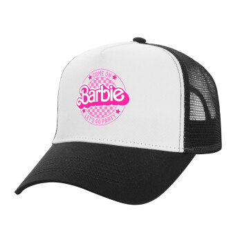 Come On Barbie Lets Go Party , Καπέλο Structured Trucker, ΛΕΥΚΟ/ΜΑΥΡΟ