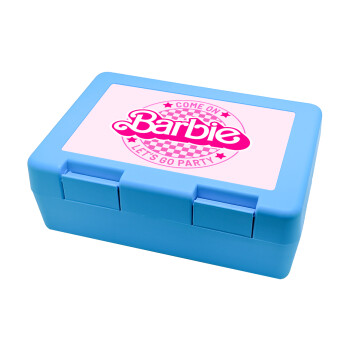 Come On Barbie Lets Go Party , Children's cookie container LIGHT BLUE 185x128x65mm (BPA free plastic)