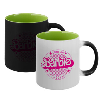Come On Barbie Lets Go Party , Κούπα Μαγική εσωτερικό πράσινο, κεραμική 330ml που αλλάζει χρώμα με το ζεστό ρόφημα (1 τεμάχιο)
