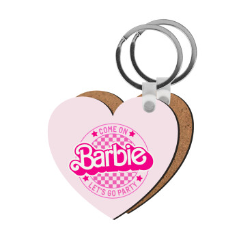 Come On Barbie Lets Go Party , Μπρελόκ Ξύλινο καρδιά MDF