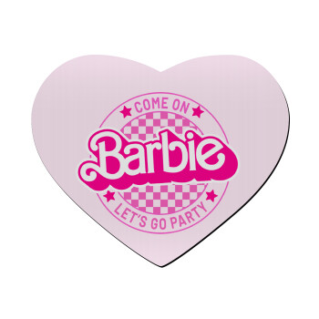 Come On Barbie Lets Go Party , Mousepad heart 23x20cm