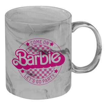 Come On Barbie Lets Go Party , Κούπα κεραμική, marble style (μάρμαρο), 330ml