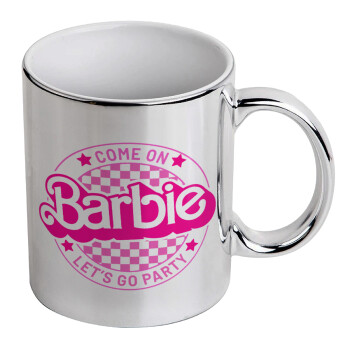 Come On Barbie Lets Go Party , Κούπα κεραμική, ασημένια καθρέπτης, 330ml