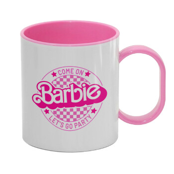 Come On Barbie Lets Go Party , Κούπα (πλαστική) (BPA-FREE) Polymer Ροζ για παιδιά, 330ml