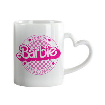 Come On Barbie Lets Go Party , Mug heart handle, ceramic, 330ml