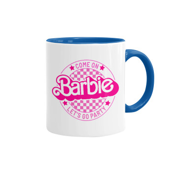 Come On Barbie Lets Go Party , Κούπα χρωματιστή μπλε, κεραμική, 330ml