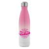 Μεταλλικό παγούρι θερμός Ροζ/Λευκό (Stainless steel), διπλού τοιχώματος, 500ml