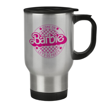Come On Barbie Lets Go Party , Κούπα ταξιδιού ανοξείδωτη με καπάκι, διπλού τοιχώματος (θερμό) 450ml