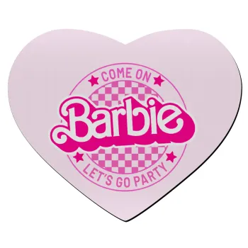 Come On Barbie Lets Go Party , Mousepad καρδιά 23x20cm